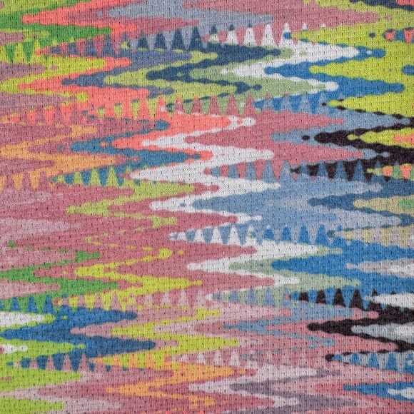 Municipal Shirt Mens Size Large Pink Short Sleeve Polo Sport Tech Zigzag Mesh - Picture 5 of 12